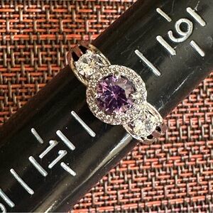 Fragrant Jewels Purple and Silver Gemstone Ring